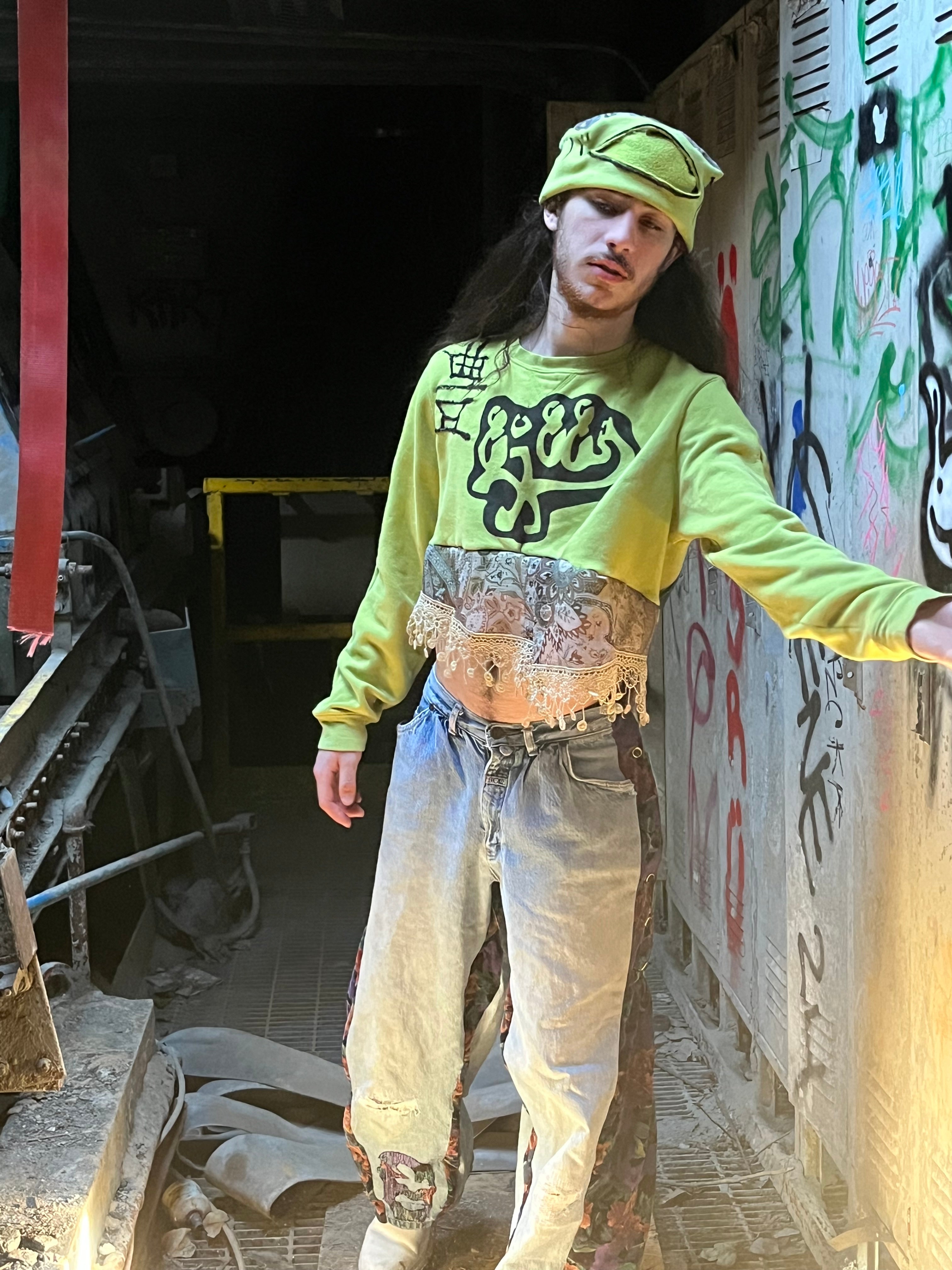 Green ninja crewneck